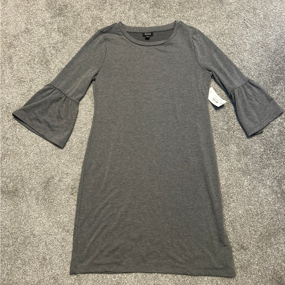 a.n.a Charcoal Long Sleeve Dress